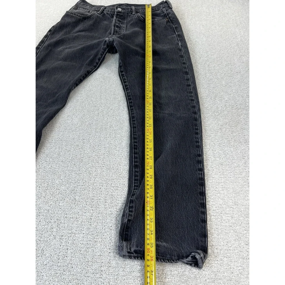 Levis 501 Original Fit Washed Black Jeans Mens 32 Button Fly Denim SKU 0050